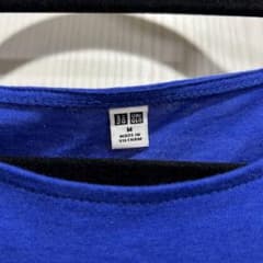 値下げ◎UNIQLO ブルー フリル袖 Tシャツ Mのサムネイル