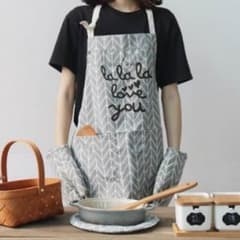 新品♡ グレー 北欧柄 可愛いエプロン☺︎のサムネイル
