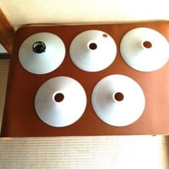 昭和レトロ 電傘 平笠ミルクガラス ランプアンティーク 乳白色 5個