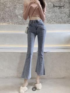 shein フレアレッグジーンズ　ライトウォッシュのサムネイル