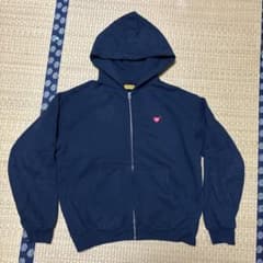 HUMAN MADE ジップアップパーカー ハートロゴ　ネイビーのサムネイル
