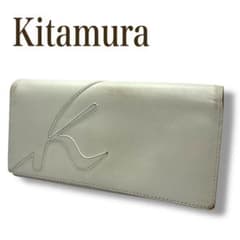 キタムラ Kマーク 長財布 レザー ホワイト レディース 大容量 カード10