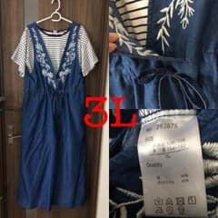3L＊デニム刺繍オールインワン＊ワイドパンツのサムネイル