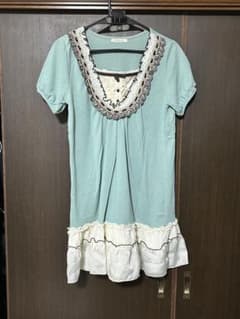 axes femme ミントグリーン フリル付き 半袖チュニックのサムネイル