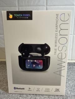 液晶タッチパネル搭載 TWSイヤホン Awesome ブラック 本体のサムネイル