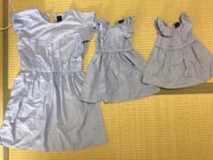 ナナ☆様【2回着用のみ】姉妹・母娘お揃いコーデ ブルートップスのサムネイル