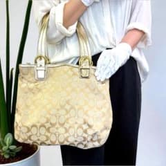 美品】COACH トートバッグ F17401 ベージュ A4対応 通勤 通学 - メルカリ