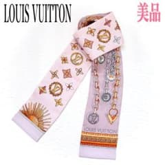 美品】ルイヴィトン リボンスカーフ モノグラム シルク バンドー
