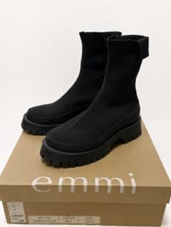 emmi ニットブーツ ソックスブーツ ブラック 23.5cmのサムネイル