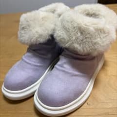新品 子供用 冬用 サイズ19.0cmラベンダー ムートンブーツ ファーのサムネイル