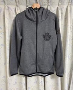 松本山雅　adidas フルジップフードジャケット中古 Lサイズ ダークグレーのサムネイル