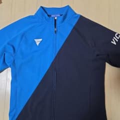 VICTAS 卓球ウェア ジャージ ブルー×ネイビー XLのサムネイル