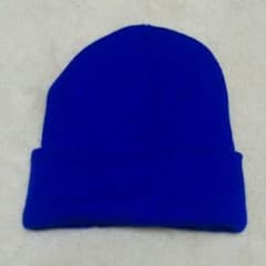 引越処分ロイヤルブルー★ニット帽★蛍光青色のサムネイル