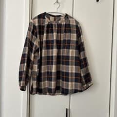 チェック柄 長袖ブラウス Mサイズ