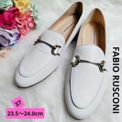 極美品♪ ファビオルスコーニ 2WAY ビットローファー バブーシュ レザー 白 極美品♪ ファビオルスコーニ 2WAY ビットローファー バブーシュ