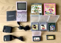 ゲームボーイアドバンスSP+充電器2種+ソフト7本のサムネイル
