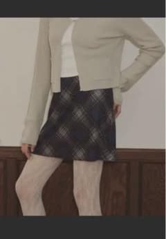 stretch check wrap skirt ストレッチチェック巻きスカートのサムネイル
