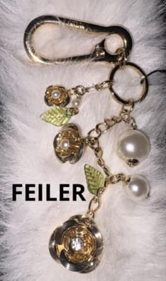 FEILER フェイラー チャーム キーホルダー　ローズ パールのサムネイル