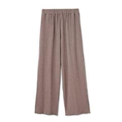 しまむら　リンネル　リブワイドパンツ　中茶　モカ　Mのサムネイル