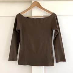 IENA LA BOUCLE コンパクトベアボートネックプルオーバー ブラウン