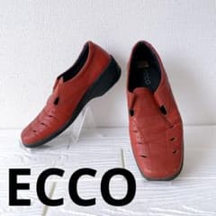 ECCO エコー（24）スリッポン スクエアトゥ サイドゴア コンフォート 赤