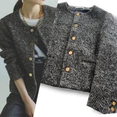 タグ付新品 24AW COUTURE D’ADAM ノーカラーツイードジャケット タグ付新品 24AW COUTURE D'ADAM ノーカラーツイードジャケット - メルカリ