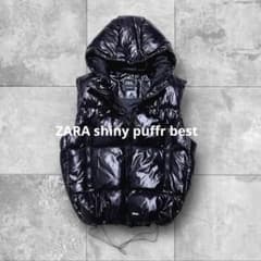 【美品】ZARA ザラ 超光沢 ダウンベスト 軽量 フード L 黒 ジャケット 美品 ZARA ザラ 超光沢 ダウンベスト フード XXL 黒 y2k 短丈 - メルカリ