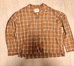 【COTORICA.】カットオフ ネルシャツ プレイドチェック オレンジのサムネイル