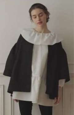 ruka様専用♡UNMINOUふくれジャガードノーカラージャケット♡BLACK♡のサムネイル