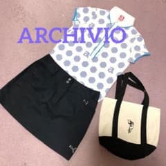 アルチビオ38（Mサイズ）ブルーandホワイト水玉ポロシャツのサムネイル