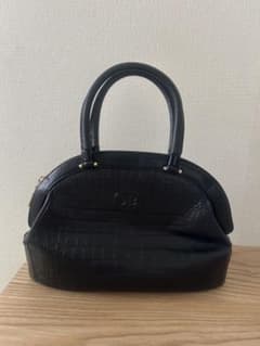 NATURAL BAG クロコ調 ハンドバッグ ブラック 黒 レトロのサムネイル