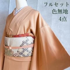 色無地 フルセット 着物 正絹 入学式 しつけ付き パールトーン 共布 J5