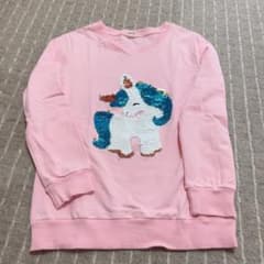 ユニコーン 刺繍ピンクトレーナー 160cmのサムネイル