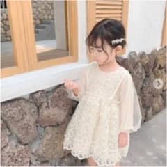 新品130 オフホワイト ワンピース ドレスのサムネイル