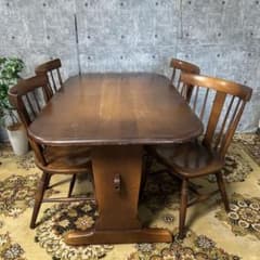 飛騨産業 HIDA꧂キツツキマーク ダイニングテーブル&チェア4脚セット