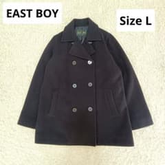 極美品【EAST BOY】イーストボーイ ブラック ウールピーコート Pコート