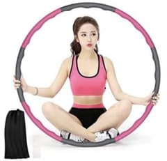 調整式 フラフープ ピンク×グレー 組み立て式のサムネイル