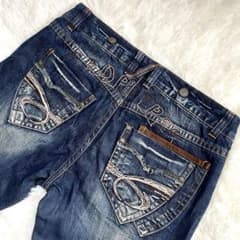 RED PEPPER 34 刺繍デニム 濃紺 ストレート Y2K B系 平成 - メルカリ