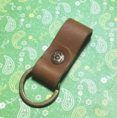 114、イタリアンレザーキーホルダー(茶色)のサムネイル