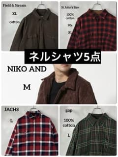 3*1様 ネルシャツ 5点　まとめ売り　ヴィンテージ90s チェック　古着　赤レ