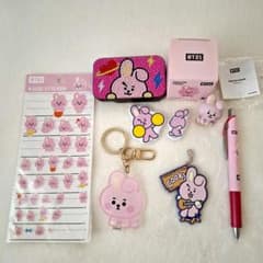 BT21 COOKY Goods Set: Stickers, Keychain, Figure (Excellent Condition)