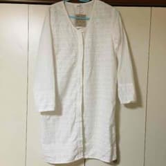 幾何学刺繍前開きワンピースのサムネイル