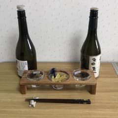 飲み比べ酒器３点セット　木製架台付きのサムネイル