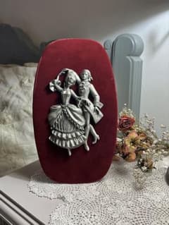 ◇SALEフランスアンティーク陶器ビスクドール中世ドレスレース、ブルー