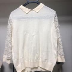 ROSE BUD 七分袖レース　襟付きニットのサムネイル