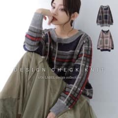 n'OrLABEL チェックデザイン起毛ニットのサムネイル