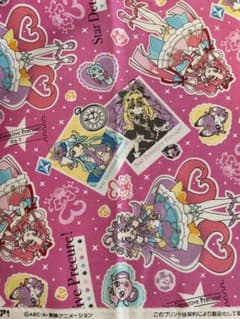 名探偵プリキュア　ピンク布地　110cm×65cmのサムネイル