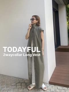 美品】TODAYFUL／2waycollar Long Vest - メルカリ