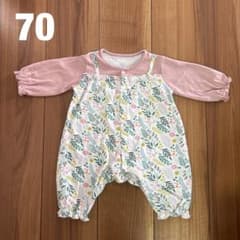 【70】レイヤード風ロンパース　ピンクのサムネイル