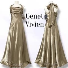 新品】ジュネビビアン 高級 ロングドレス 光沢 ブロンズゴールド 13号